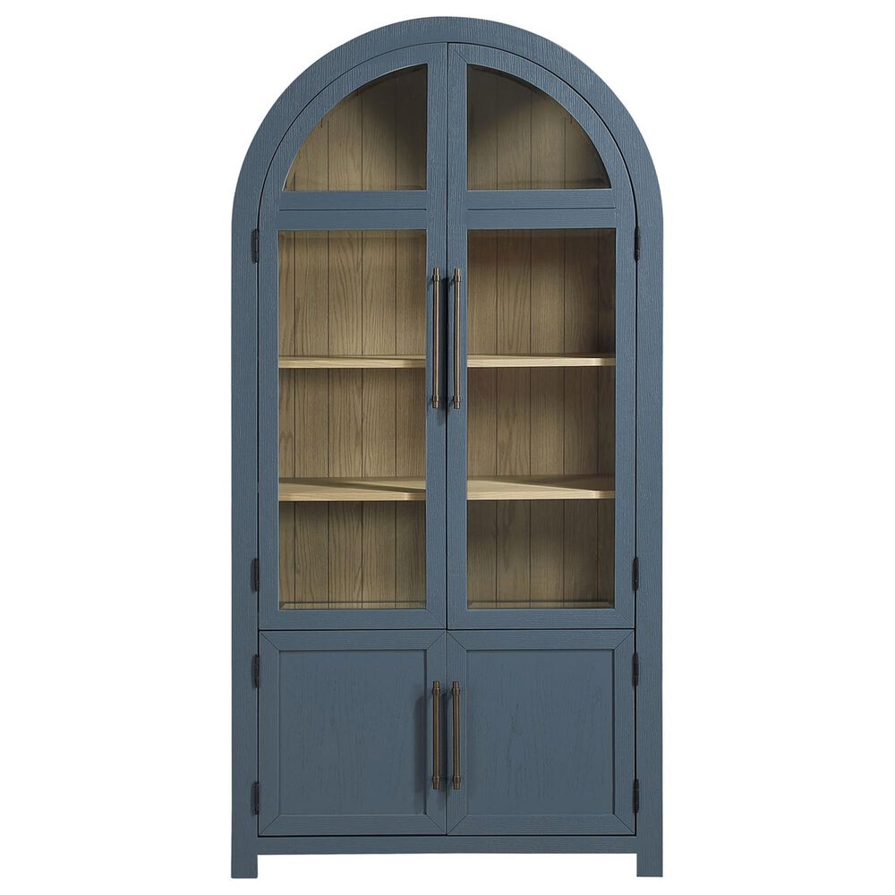 Steve Silver Magnolia Curio Cabinet in Dusty Blue and Weathered Sand, , large