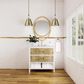 James Martin Vanities Olena 36" Single Vanity in Light Mappa Burl and Polished White with 3 cm White Zeus Quartz Top, , large