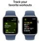 Apple Watch SE GPS + Cellular 44mm Silver Aluminum Case with Denim Sport Band - M/L, , large