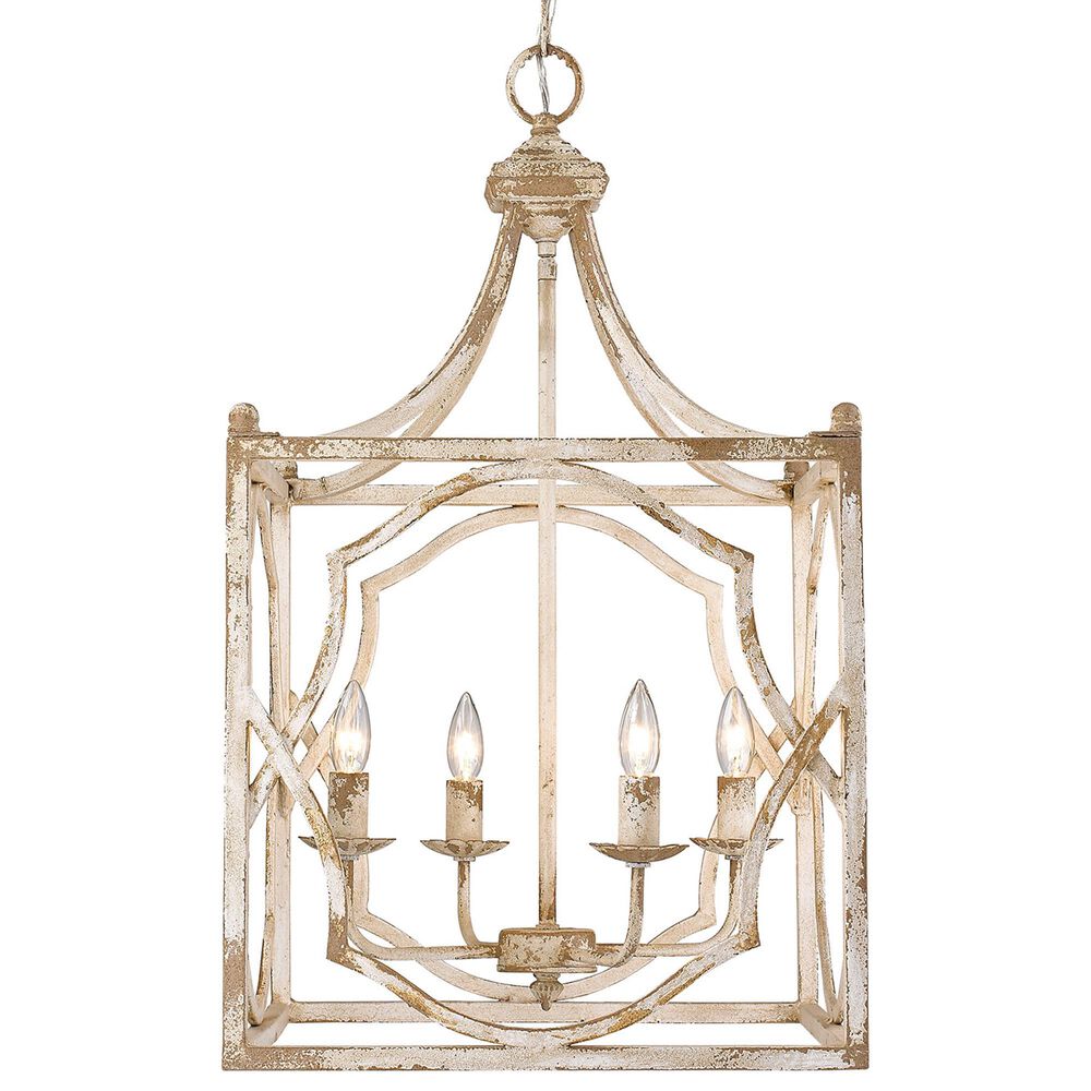 Golden Lighting Laurent 4-Light Pendant in Antique Ivory and Gold, , large
