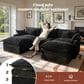 HOMLUX 107.87" Ultra-Comfort Chenille Sectional Sofa Set in Balck, , large