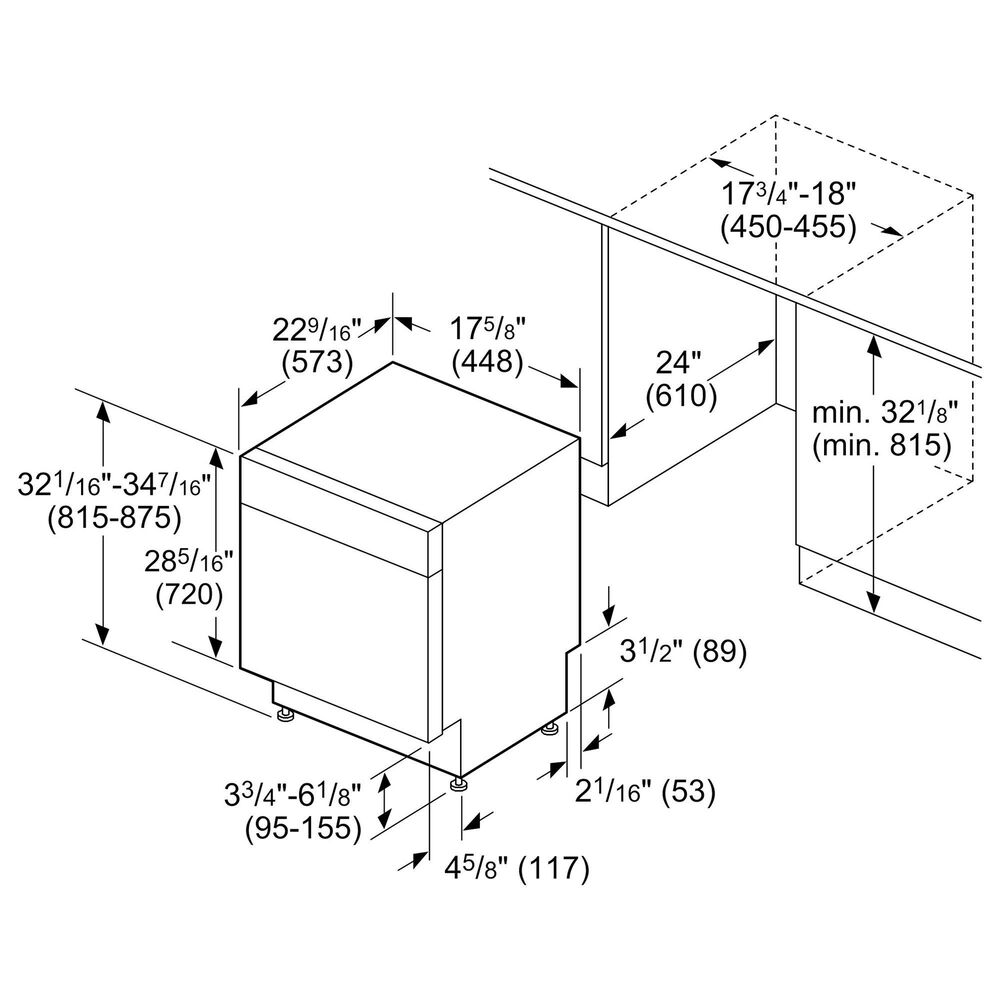 Bosch 300 Series 18" Built-In Smart Dishwasher with 5 Wash Cycles in White, , large