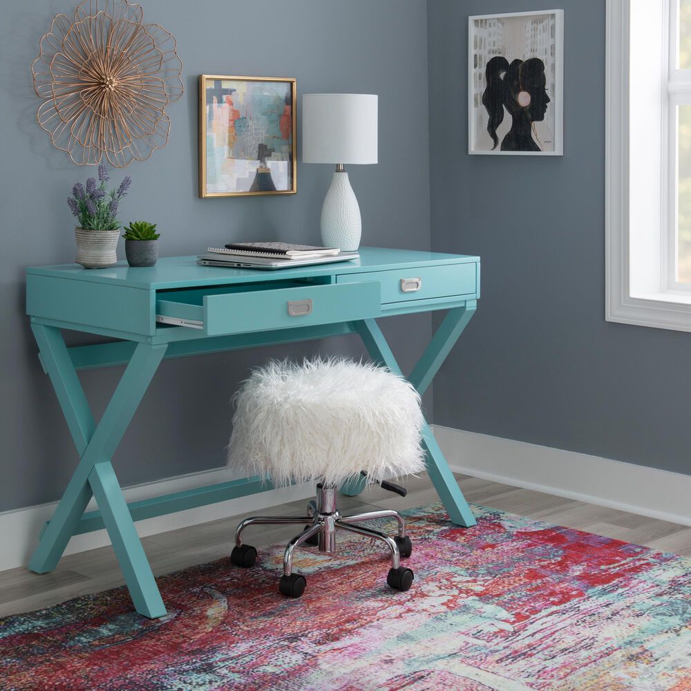 Linon Home Decor Peggy Writing Desk in Baby Blue, , large