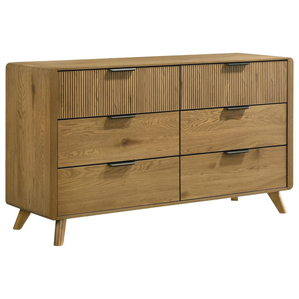Pacific Landing Bennett King Bed with Dresser, Chest, and Two Nightstands in Light Oak, , large