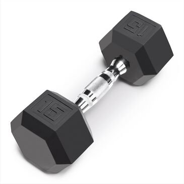 Impex, Inc 15 Lb Rubber Hex Dumbbell, , large