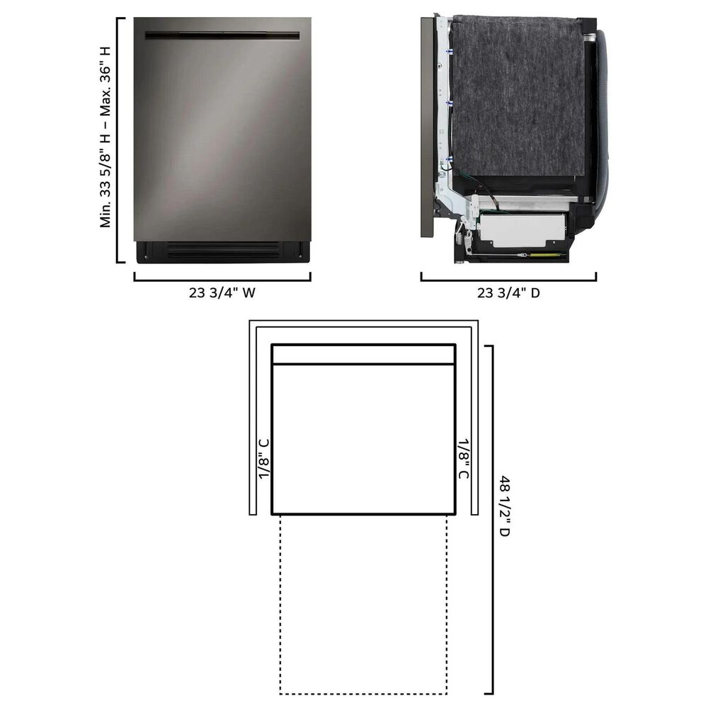 LG 24" Built-In Pocket Handle Dishwasher with SteamAssist in Black Stainless Steel, , large