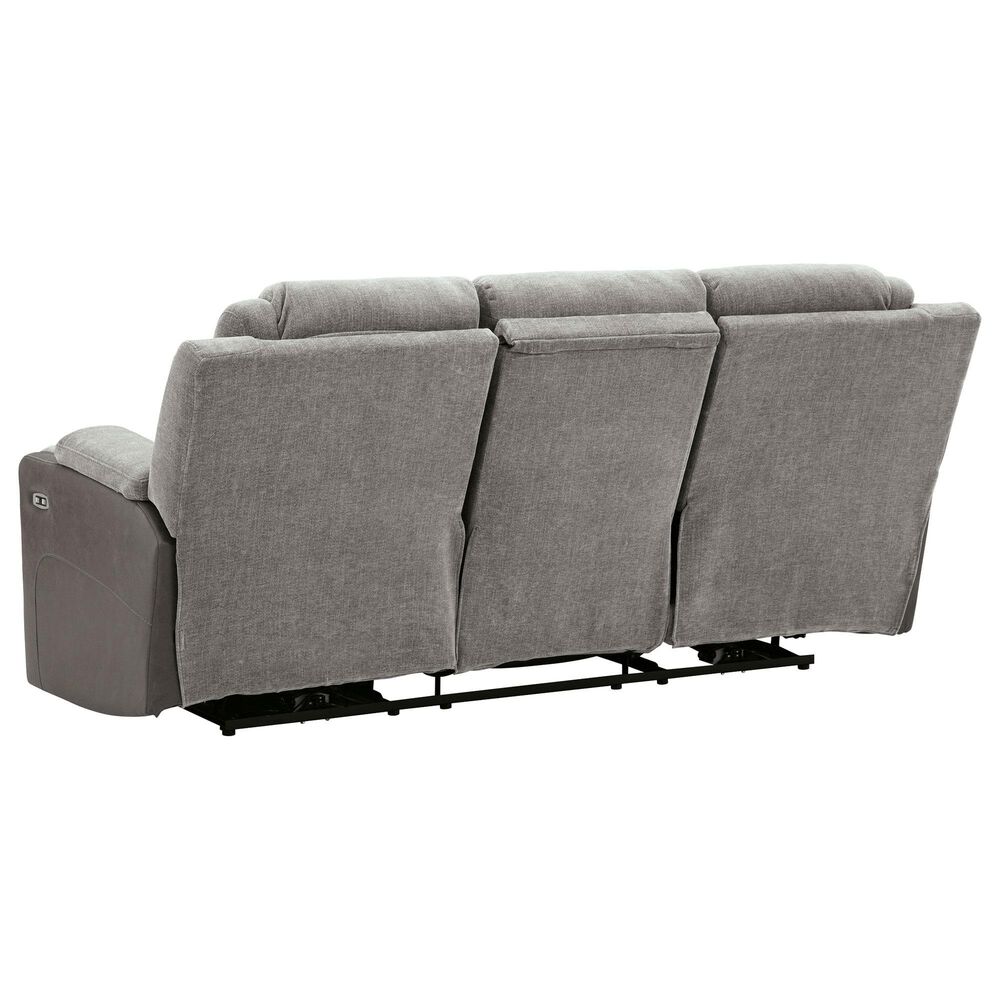 Ashley Mixed Motion Power Reclining Sofa in Shadow, , large