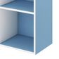 HOMLUX 3-Tier Bookcase with Decorative Open Shelves in White and Light Blue, , large