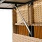 HOMLUX 5-Piece Outdoor Conversation Set with 2 Extendable Side Tables and Brown Rattan in Light Gray, , large