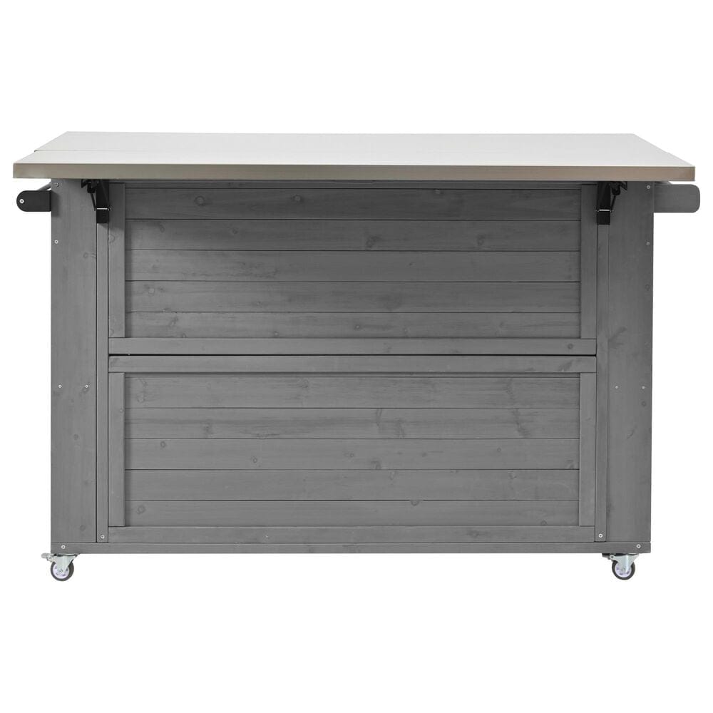 Hearth and Haven Outdoor Kitchen Island with Stainless Steel Top in Grey, , large