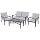 Global Note Collections Raleigh 4-Piece Patio Chat Set in Smoke Grey, , large