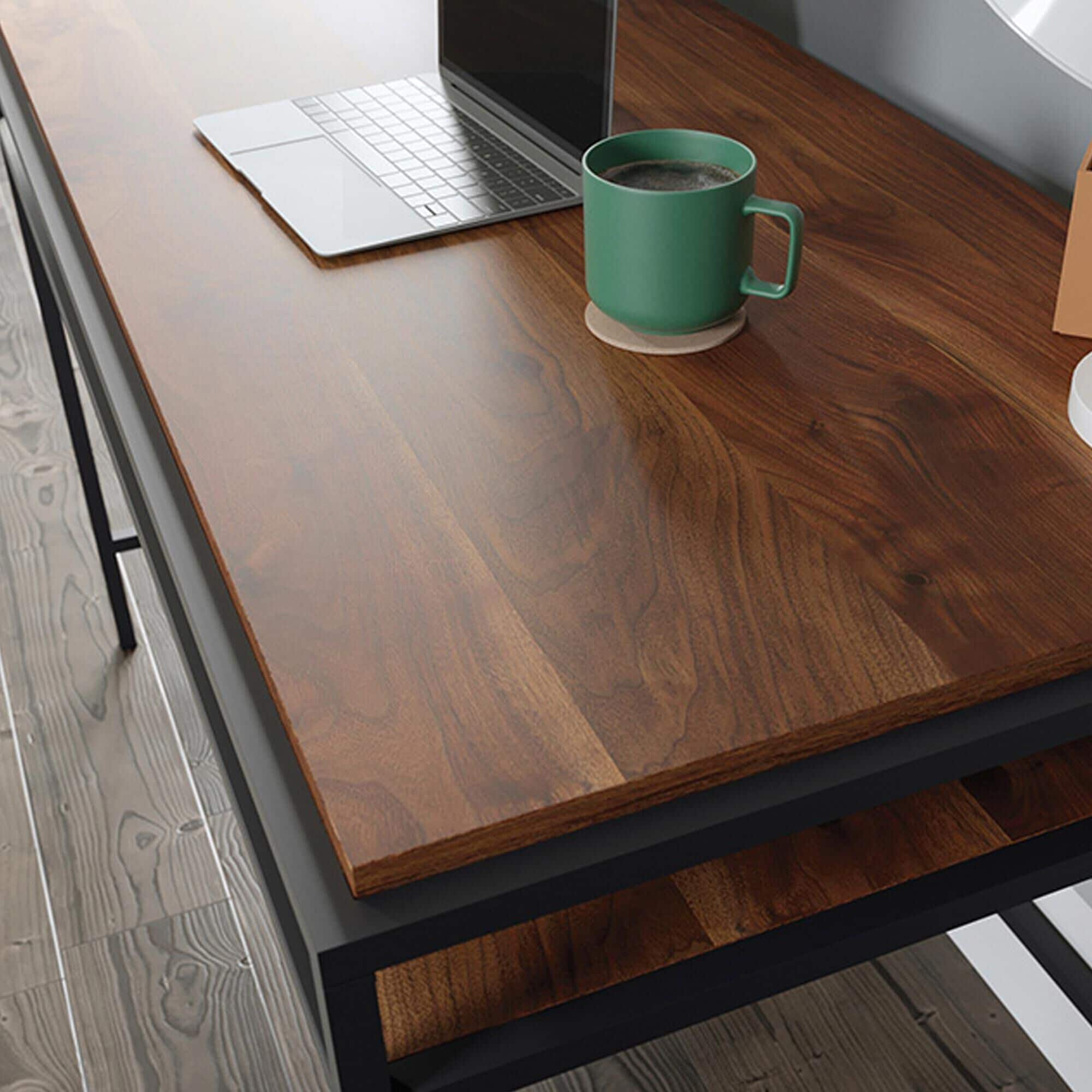 ジャーナルスタンダードHigh lowタフトラグ Sauder Nova Loft Writing Desk in Grand Walnut and Black