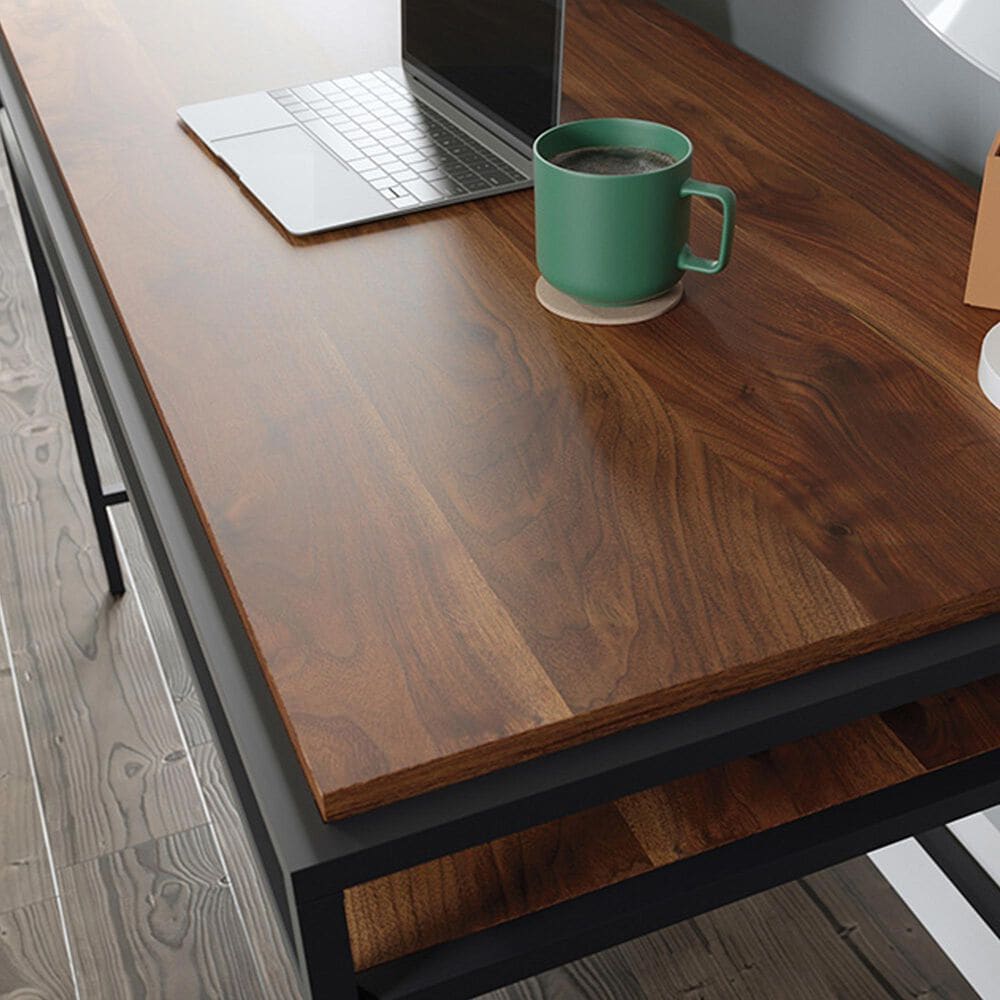 Sauder Nova Loft Writing Desk in Grand Walnut and Black, , large