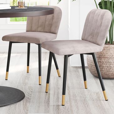 Zuo Modern Manchester Dining Chair in Gray/Black/Gold (Set of 2), , large