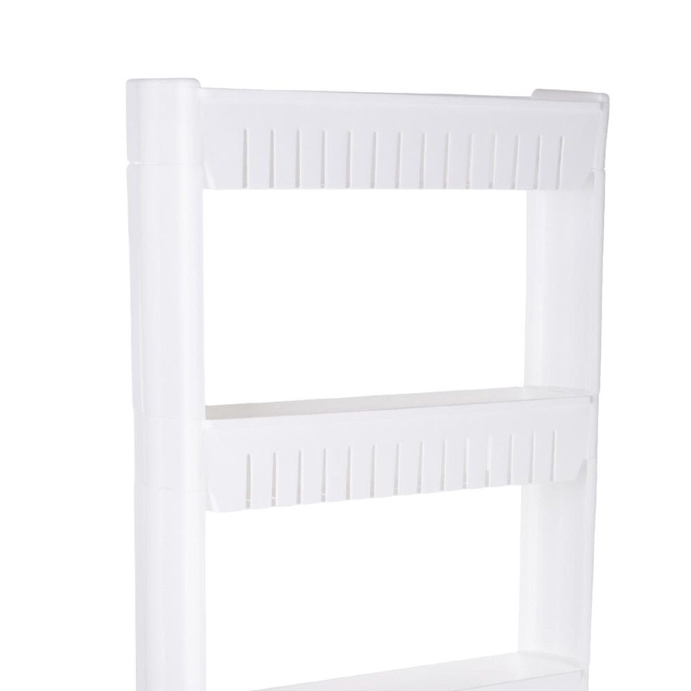 Timberlake Lavish Home Slim Slide Out 5 -Tier Storage Tower with Wheels in White, , large