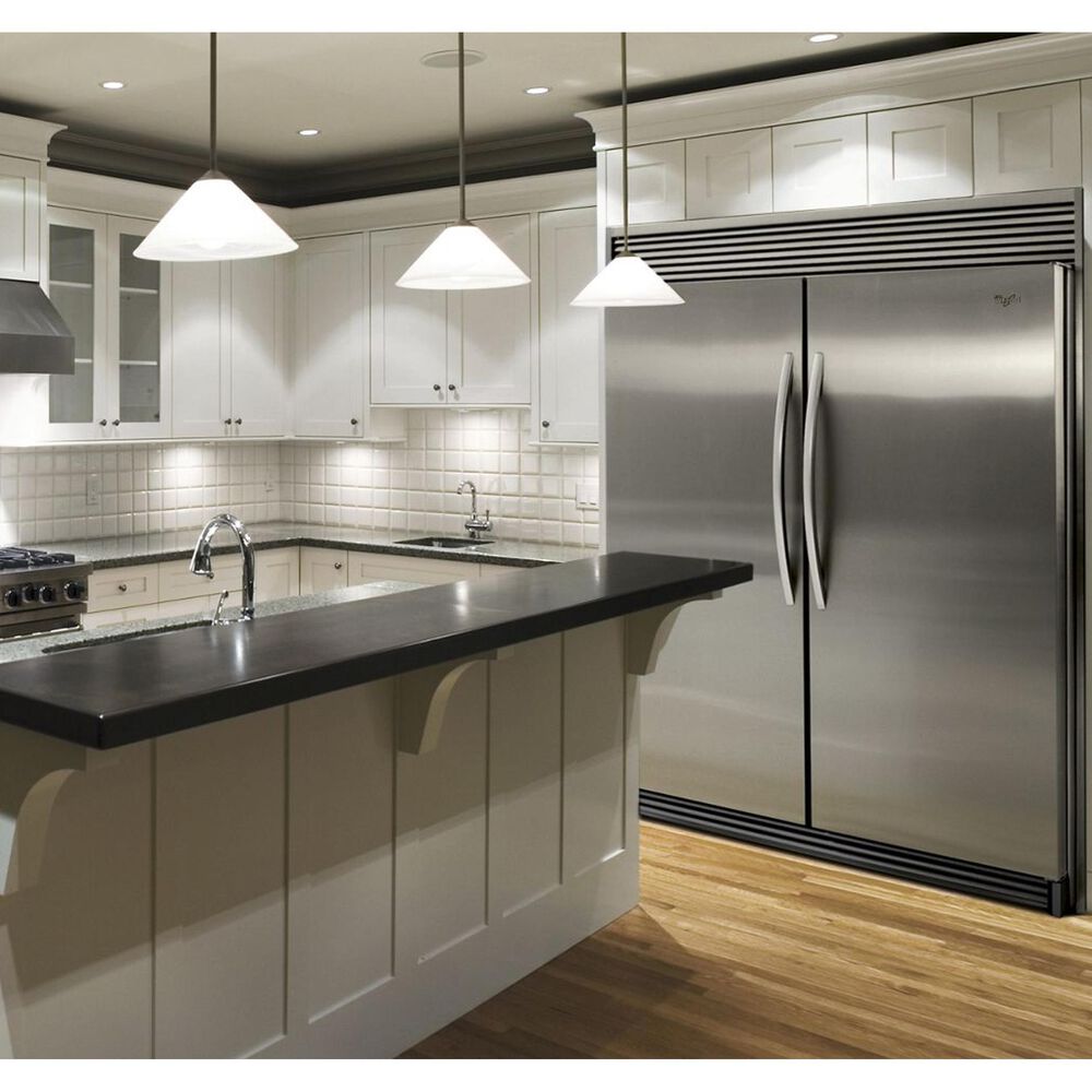 Whirlpool 31&quot; Wide 18 Cu. Ft. SIdeKicks All-Refrigerator with LED Lighting in Monochromatic Stainless Steel, , large