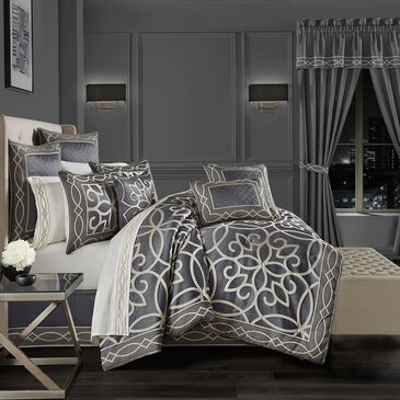 J. Queen New York Deco 4-Piece King Comforter Set in Charcoal, , large