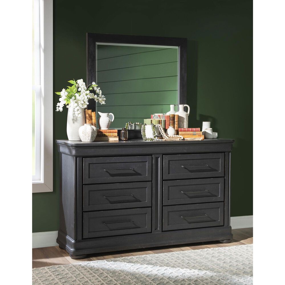 Legacy Classic Vintage Market 6-Drawer Dresser in Kettle Black with AC Outlets and USB Ports, , large