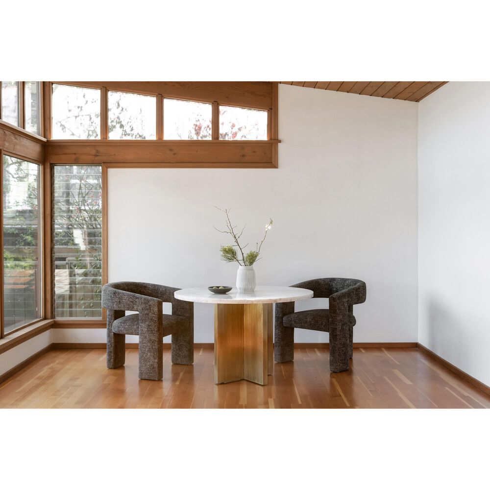 Moe&#39;s Home Collection Graze Dining Table in White and Brass - Table Only, , large