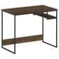 HOMLUX Moretti 35" Study Desk with Open Storage Space in Columbia Walnut, , large