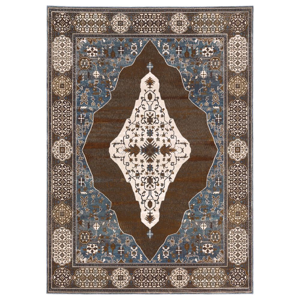 Oriental Weavers Ellington ELL06 2"3" x 7"6" Rust and Blue Runner, , large