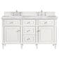 James Martin Vanities Lorelai 60" Double Vanity in Bright White with 3 cm Carrara White Marble Top, , large