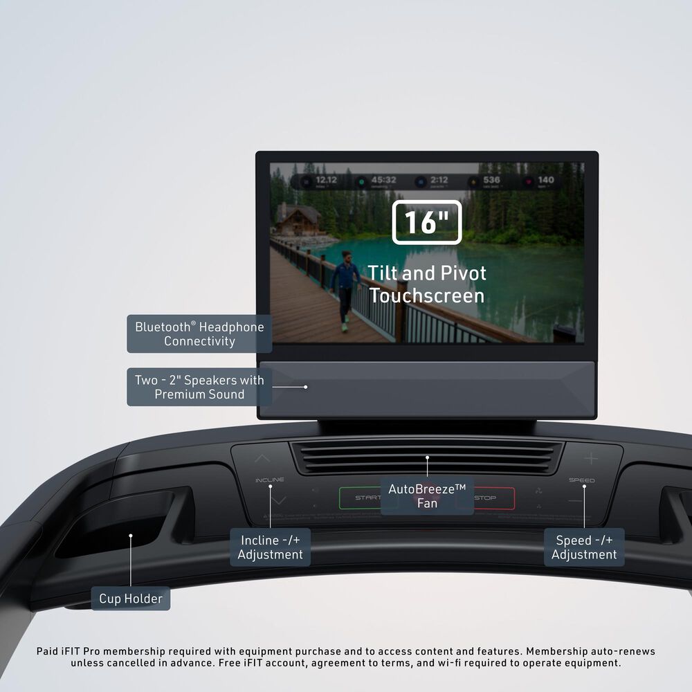 NordicTrack T Series 16 Folding Treadmill in Black, , large