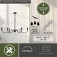 Vaxcel Annabelle 36" 6-Light Chandelier in Matte Black, , large
