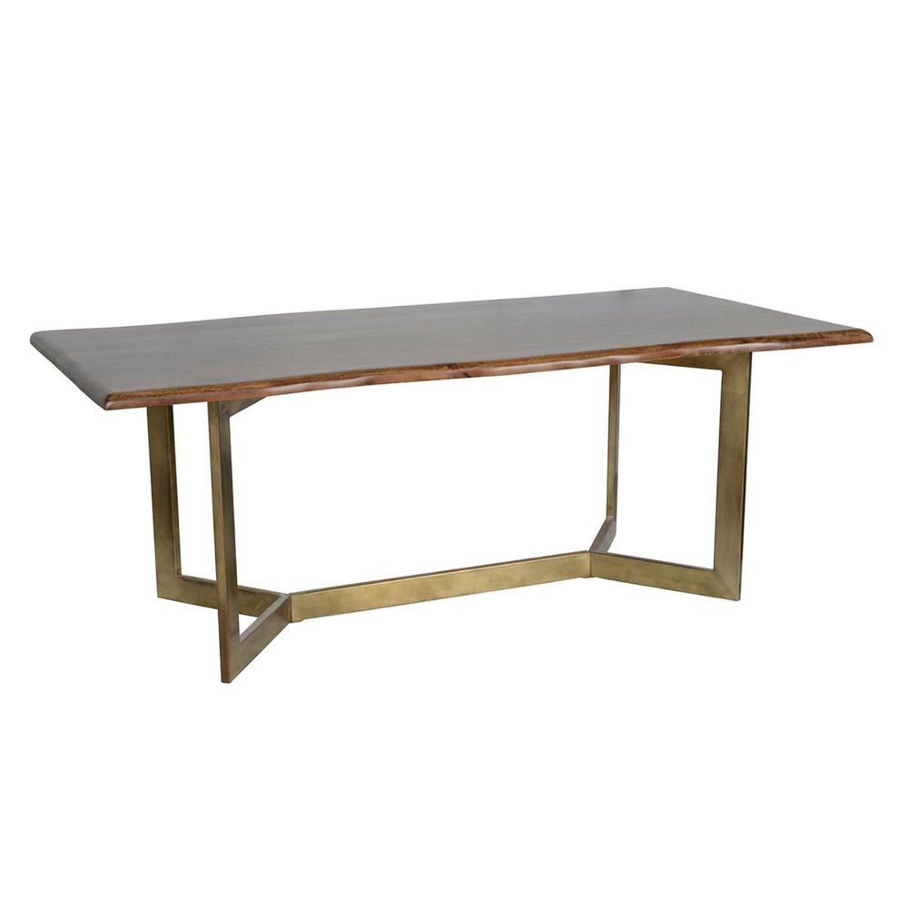 Classic Home Kade Dining Table in Mango and Antique Brass - Table Only, , large