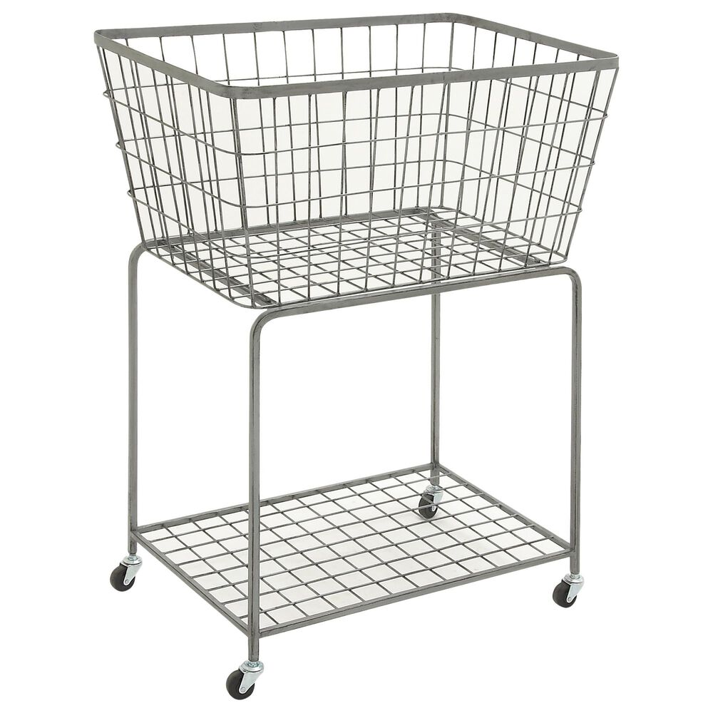 Maple and Jade 36" x 28" Storage Basket in Grey, , large