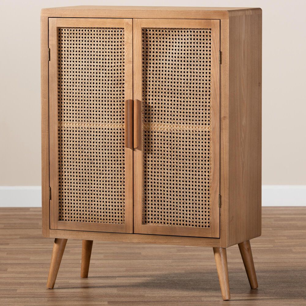 Baxton Studio Alina 2-Door Accent Storage Cabinet in Medium Oak, , large