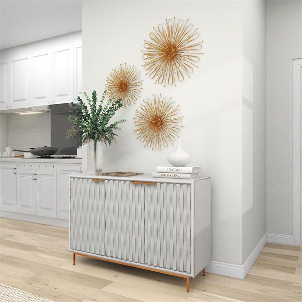 Maple and Jade 16&quot;, 20&quot;, 24&quot; Wall Sculptures in Satin Gold &#40;Set of 3&#41;, , large
