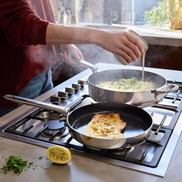 Joseph Joseph Space Steel 2-Piece Frying Pan Set with Folding Handle in Stainless Steel, , large