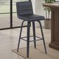 Armen Living Vienna Swivel Bar Height Stool with Black Upholstery in Black Brushed, , large