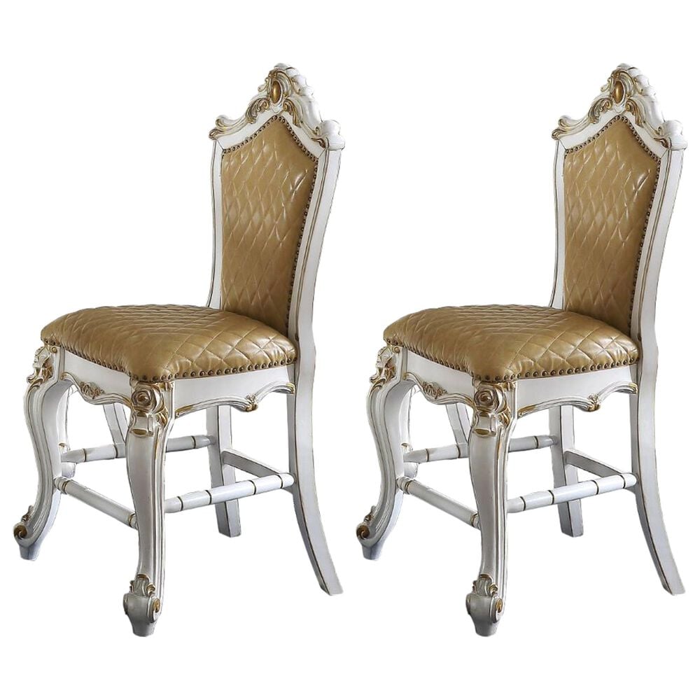 Gunnison Co. Picardy Counter Height Chair in Antique Pearl - Set of 2, , large