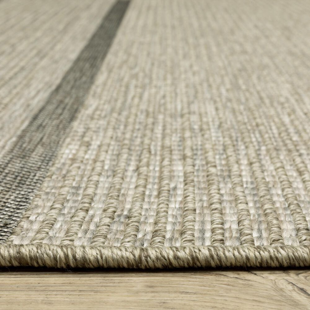 Oriental Weavers Tortuga TR07A 1&#39;10&quot; x 7&#39;6&quot; Beige and Black Runner, , large