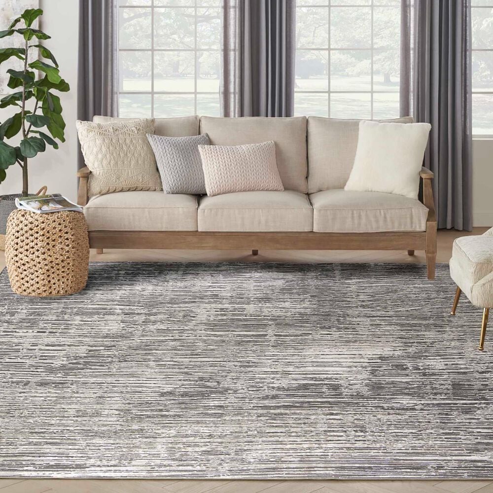 Nourison Sustainable Trends 9&#39; x 12&#39; Ivory and Grey Area Rug, , large