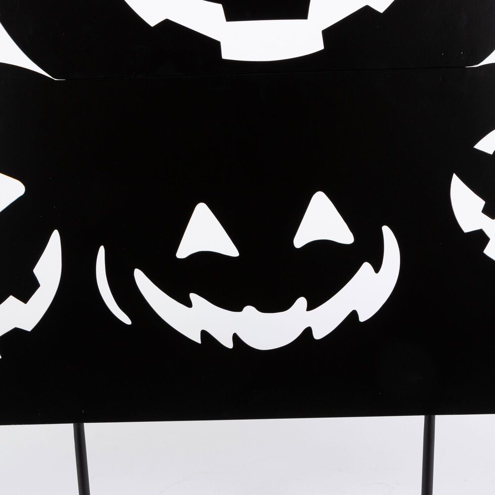 The Gerson Company 35.16&quot; Halloween Pumpkin Yard Stake in Black, , large