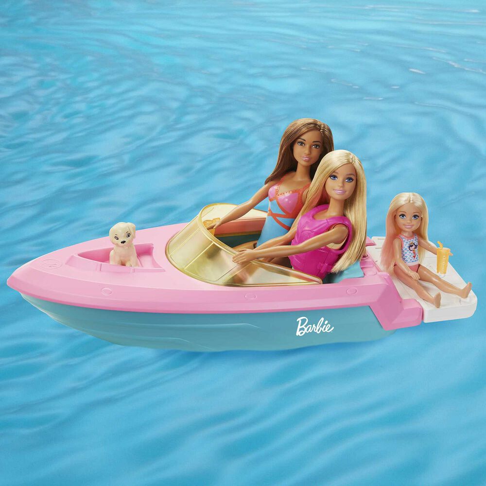 Barbie Boat Vehicle with Puppy, , large