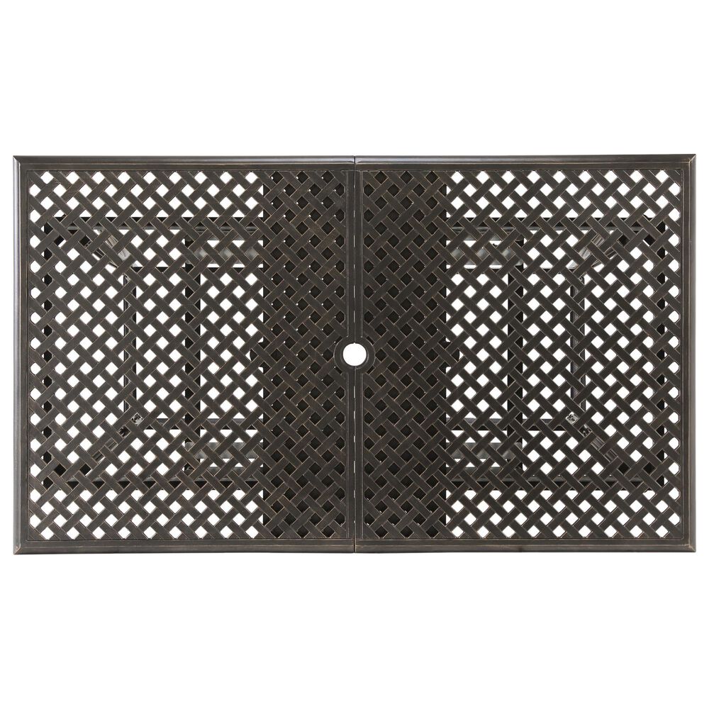 Hearth and Haven Abigail Outdoor Expandable Aluminum Dining Table in Black, , large