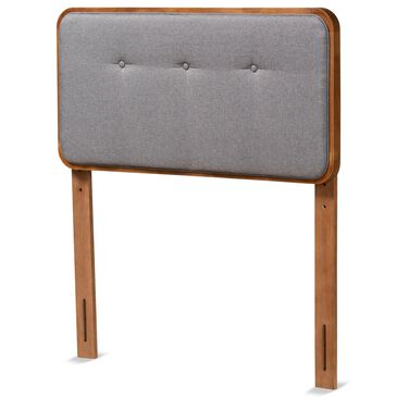 Baxton Studio Palina Twin Headboard in Dark Grey/Walnut, , large