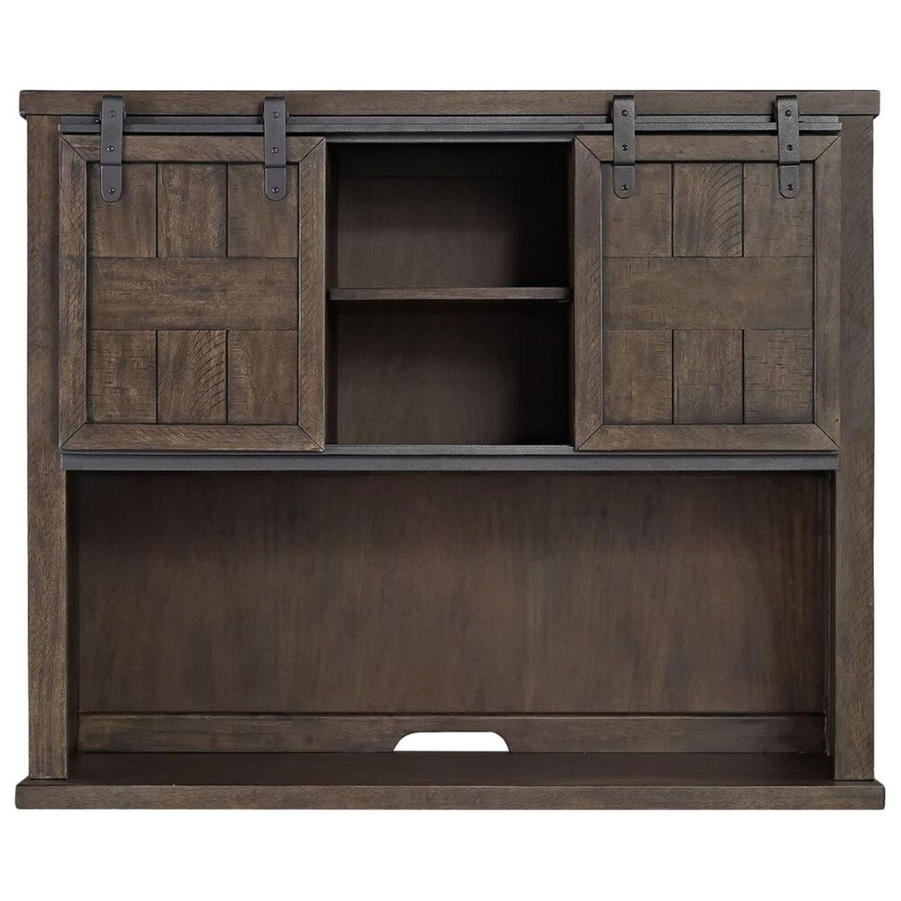 Belle Furnishings Thornwood Hills Double Barn Door Hutch in Rock Beaten Gray, , large