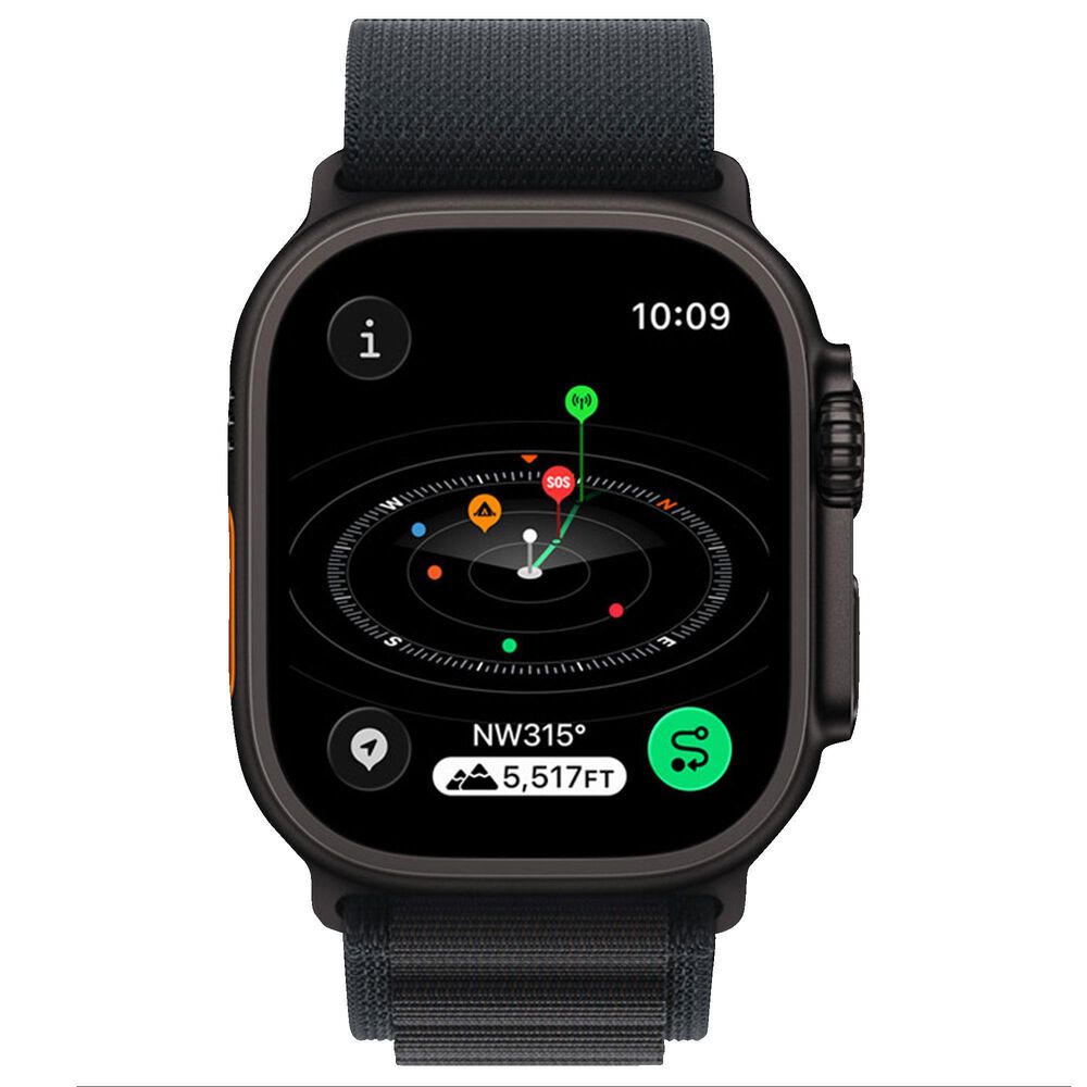 Apple Watch Ultra 3 (GPS+Cellular) 49mm Titanium Case with Alpine Loop - Large in Black and 2-Year AppleCare+, , large