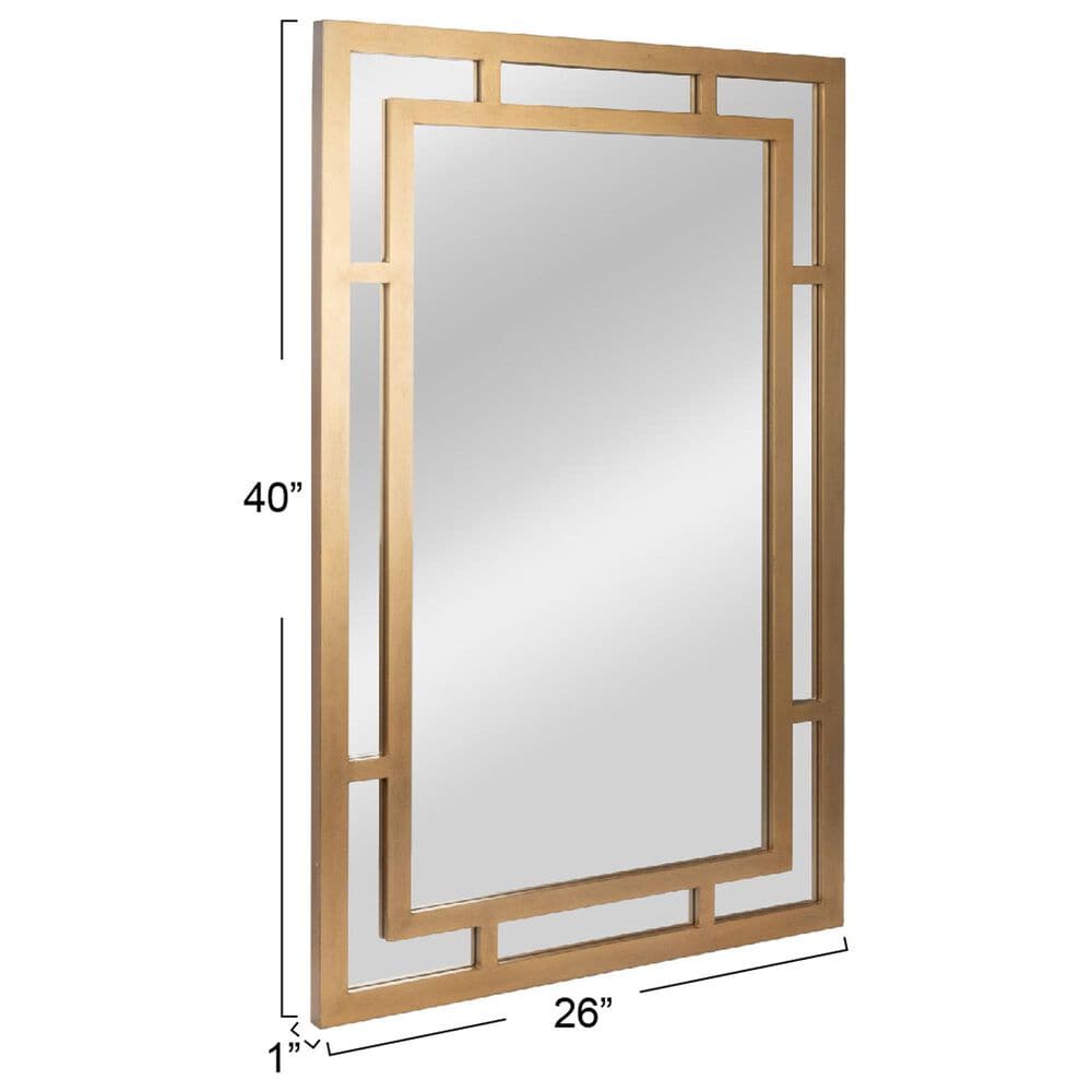 Creative Coop Vintage Glass Wall Mirror in Gold, , large