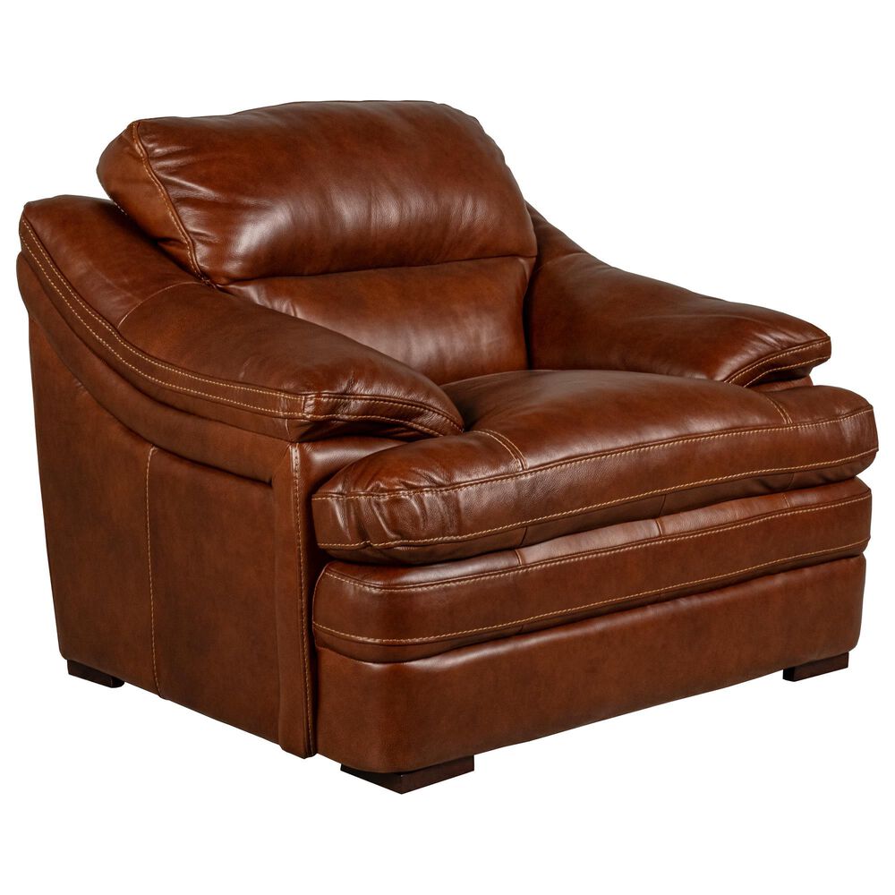 Superb Leather Leather Accent Chair in Berlin Chestnut, , large
