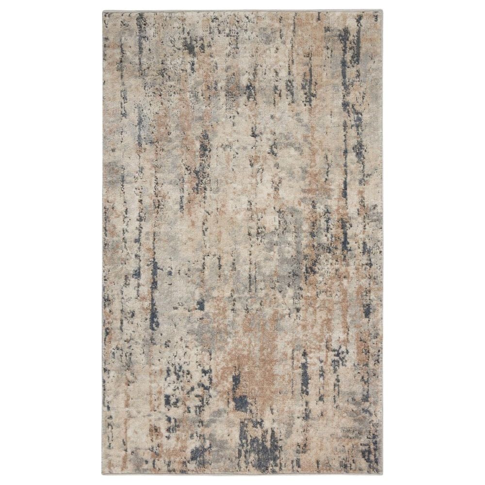 Nourison Quarry QUA01 3" x 5" Beige and Grey Area Rug, , large