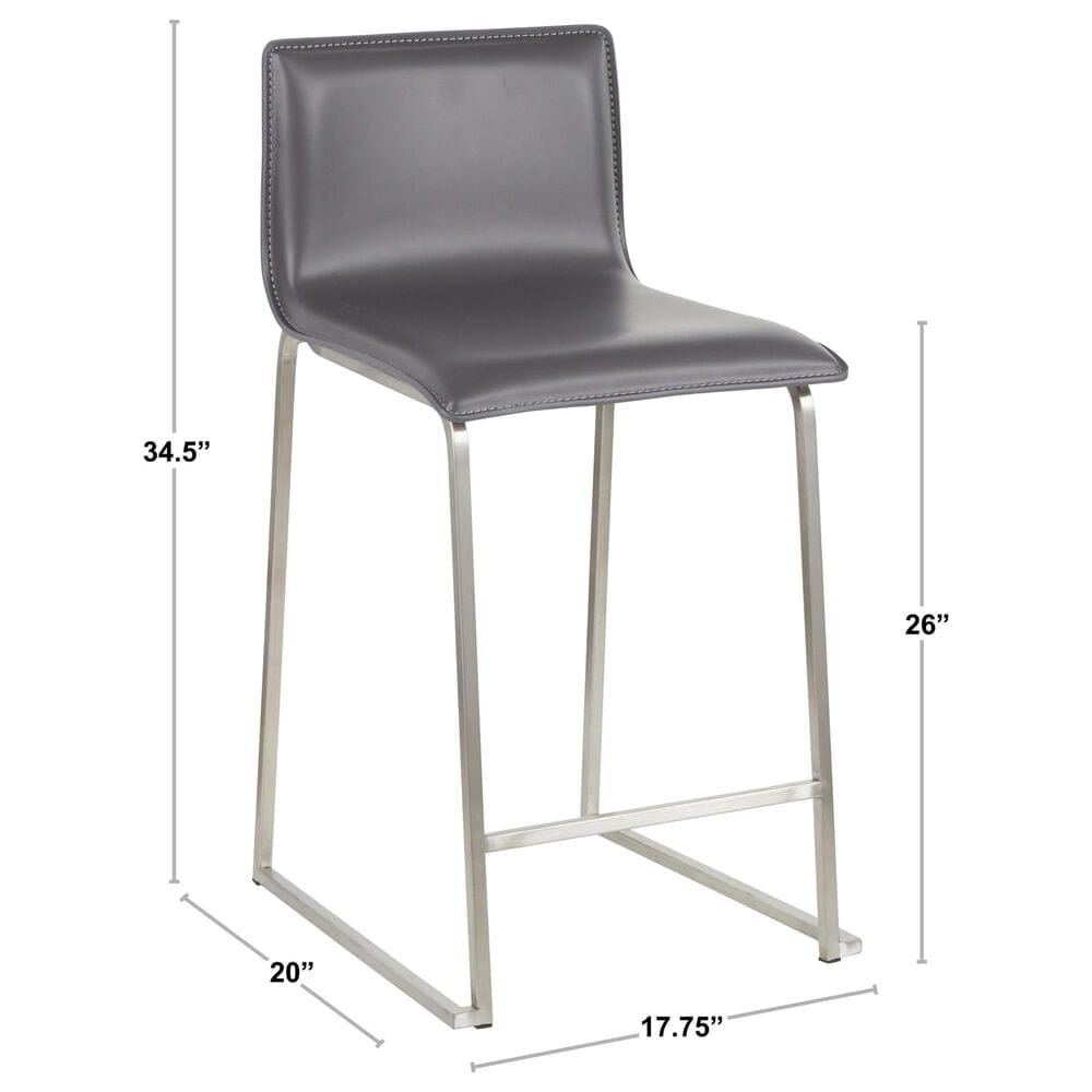 Lumisource Mara Counter Stool with White Cushion in Black &#40;Set of 2&#41;, , large