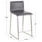 Lumisource Mara Counter Stool with White Cushion in Black (Set of 2), , large