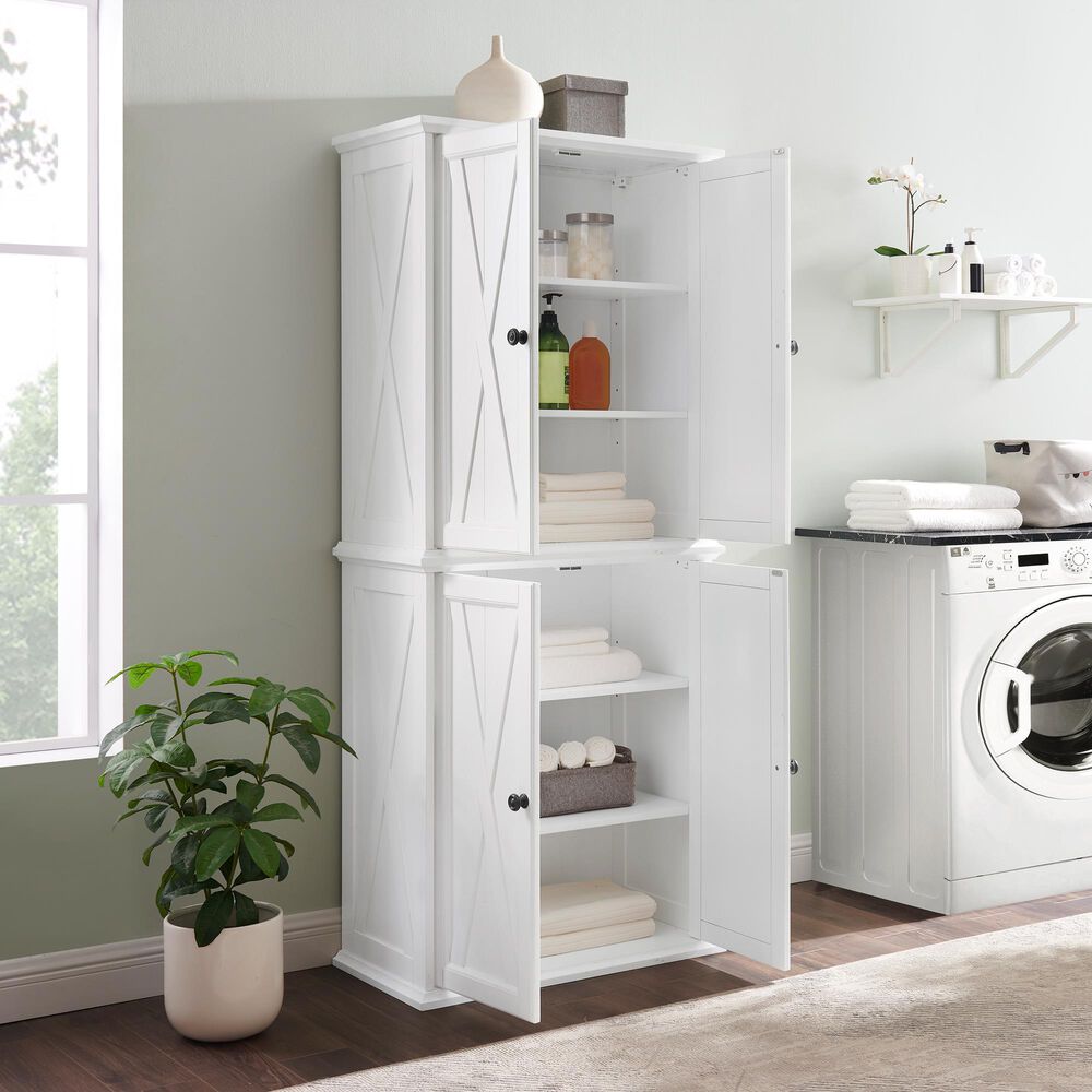 Crosley Furniture Clifton Tall Pantry in Distressed White, , large
