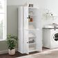 Crosley Furniture Clifton Tall Pantry in Distressed White, , large